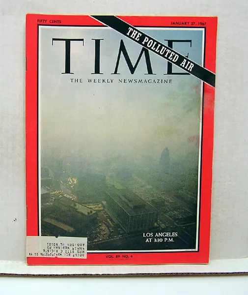 You can not see carbon dioxide. This is smog in 1967.